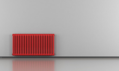 Grey interior with red radiator